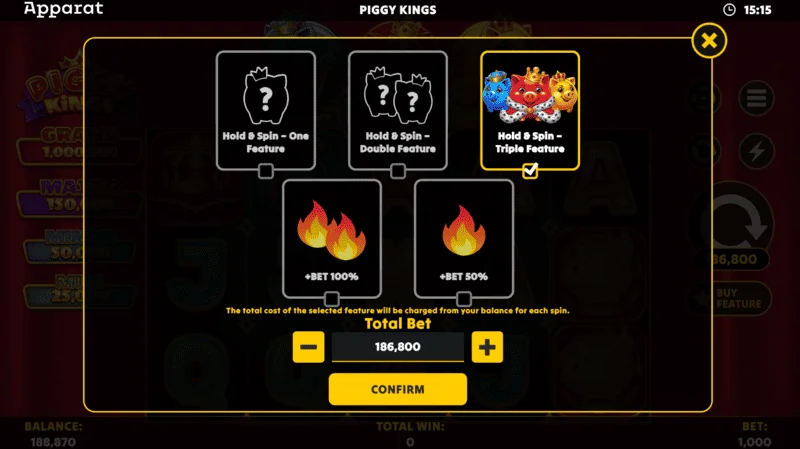 Piggy Kings — liels laimests Hold and Spin režīmā