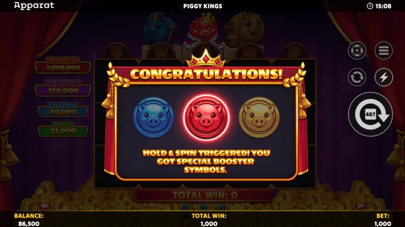Piggy Kings — bezmaksas griezieni ar Crown Scatter