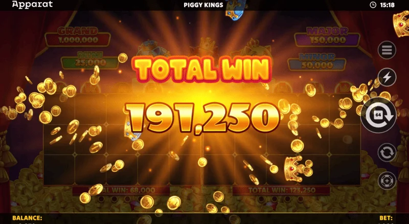 Piggy Kings — laimesta ekrāns Free Games